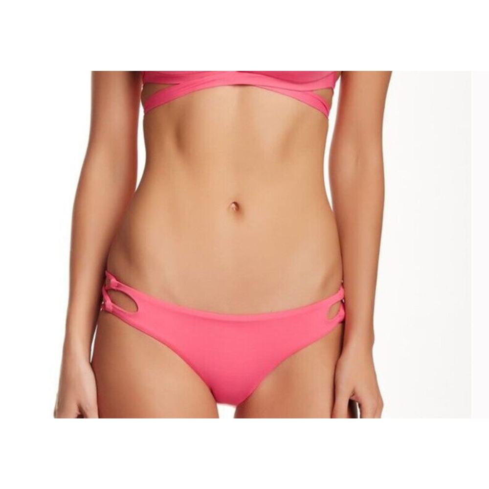 ale By Alessandra Cut Out Sides Solid Bikini Bottom Pink Size L